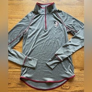 Colosseum Florida State/ FSU girls 1/4 zip with thumb holes-SMALL-GRAY